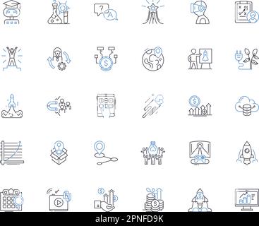 Upgradation line icons collection. Enhancement, Advancement ...