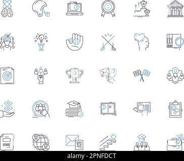 Team sports line icons collection. Football, Soccer, Basketball, Volleyball, Baseball, Softball, Rugby vector and linear illustration. Cricket,Hockey Stock Vector