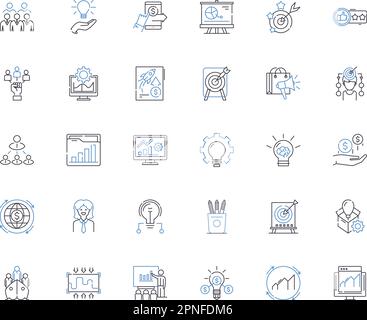 Accounting principles line icons collection. Accuracy, Balance, Consistency, Debit, Equity, Financial, Gaap vector and linear illustration. Hsty Stock Vector