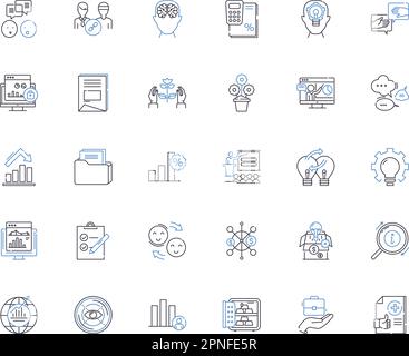 Investment Strategy line icons collection. Diversification, Risk, Portfolio, Growth, Capital, Assets, Returns vector and linear illustration. Stocks Stock Vector