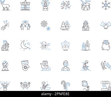 Modern corporation line icons collection. Globalization, Technological, Innovation, Efficiency, Collaboration, Sustainability, Strategic vector and Stock Vector