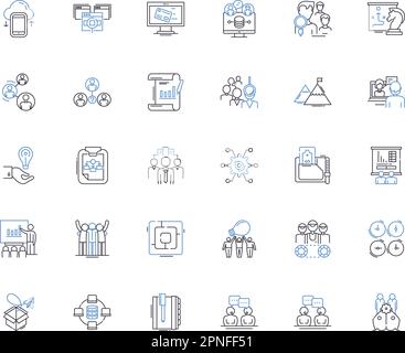 Career fair line icons collection. Nerking, Recruitment, Opportunities, Interviews, Hiring, Resumes, Exhibitors vector and linear illustration. Job Stock Vector