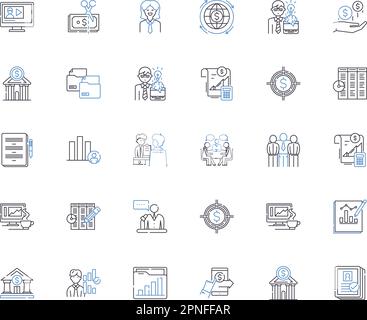 Asset allocation line icons collection. Diversification, Portfolio ...