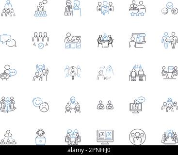 Interchange and dialogue line icons collection. Communication, Exchange ...