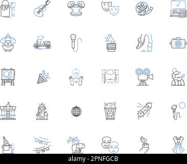 Affiliate marketing line icons collection. Commission, Promotion, Sales, Nerks, Clicks, Referrals, Marketing vector and linear illustration. Links Stock Vector