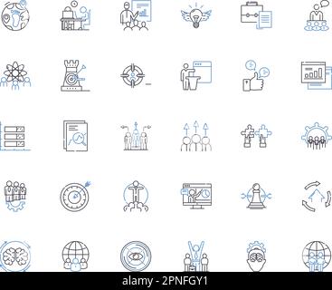 Commanding officers line icons collection. Authority, Leadership ...