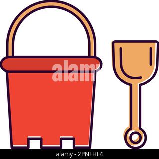Isolated colored sand bucket toy icon Vector Stock Vector