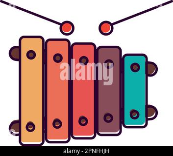 Isolated colored xylophone toy icon Vector Stock Vector