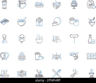 Eatery line icons collection. Restaurant, Cafe, Bistro, Diner, Tavern, Pub, Eatery vector and linear illustration. Brasserie,Trattoria,Deli outline Stock Vector