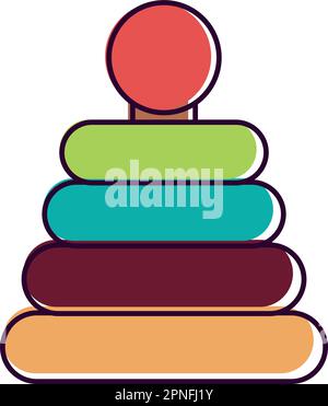 Isolated colored baby stack pyramid toy icon Vector Stock Vector
