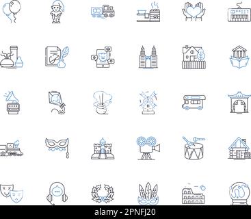 Customs line icons collection. Tariffs, Duties, Imports, Exports, Declarations, Clearance, Regulations vector and linear illustration. Inspections Stock Vector