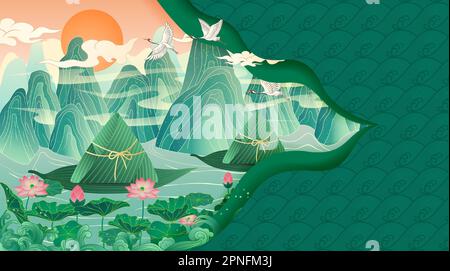 Vector illustration of the Chinese Dragon Boat Festival Stock Vector