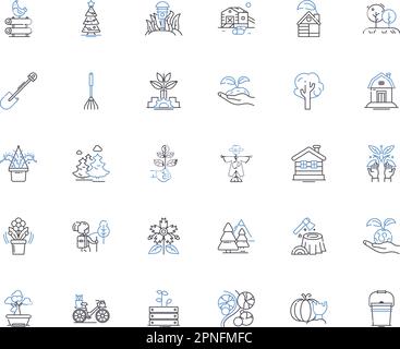 Agronomy line icons collection. Soil, Crop, Harvest, Fertilizer, Irrigation, Planting, Pest vector and linear illustration. Weed,Seed,Crop rotation Stock Vector