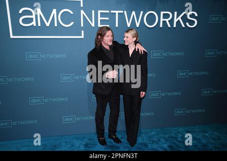 Norman Reedus and Clemence Poesy attend the AMC Network 2023 Upfront at