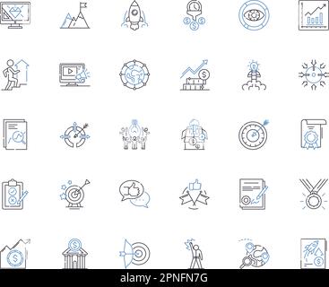 Expense management line icons collection. Budgeting, Invoicing ...