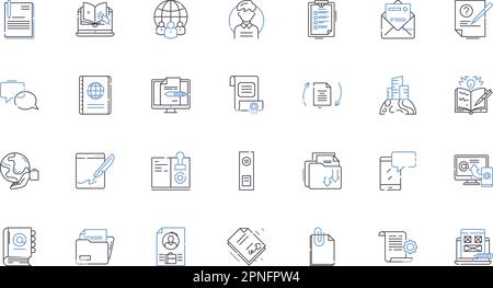 Graphic identity line icons collection. Branding, Design, Logo, Typography, Color, Identity, Symbol vector and linear illustration. Iconography Stock Vector