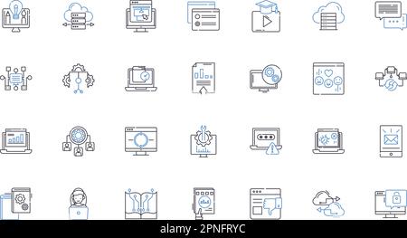 Artificial intelligence line icons collection. Robotics, Automation, Machine Learning, Neural Nerks, Algorithms, Big Data, Deep Learning vector and Stock Vector