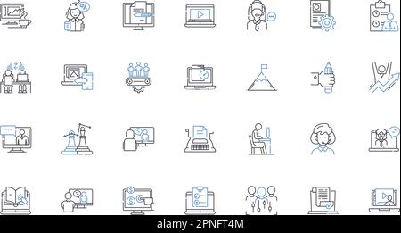 Operational organization line icons collection. Efficiency, Productivity, Streamlining, Optimization, Management, Logistics, Coordination vector and Stock Vector