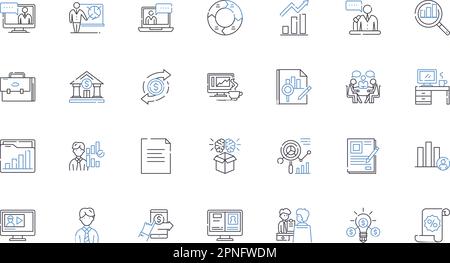 Asset classes line icons collection. Equities, Bonds, Commodities, Real estate, Alternative, Securities, Funds vector and linear illustration. Futures Stock Vector