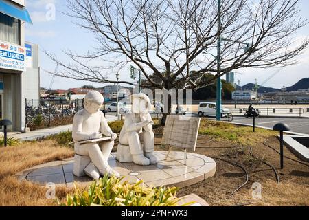 Square near Onomichi Station, Hiroshima Prefecture, Japan Stock Photo