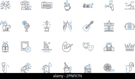 Email marketing line icons collection. Automation, Campaigns, Click-throughs, Conversion, Creatives, Database, Deliverability vector and linear Stock Vector