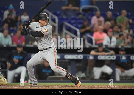 MIAMI, FL - APRIL 18: San Francisco Giants center fielder Mike