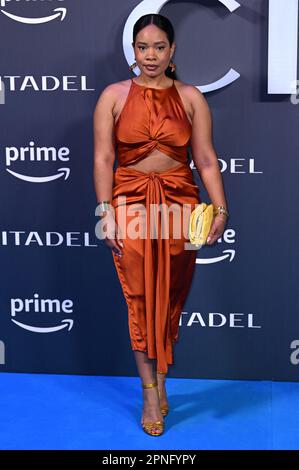 London, UK. 18th Apr, 2023. Weruche Opia at the Citadel World Premiere, on April 18th, 2023 in London, UK. Photo by Stuart Hardy/ABACAPRESS.COM Credit: Abaca Press/Alamy Live News Stock Photo
