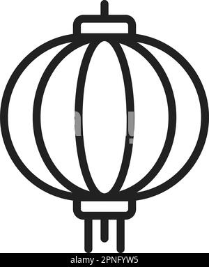 Red Paper Lantern icon vector image. Suitable for mobile apps, web apps and print media. Stock Vector
