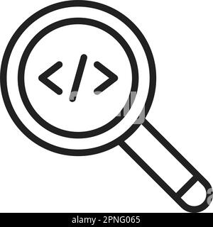 Search from Code icon vector image. Suitable for mobile apps, web apps and print media. Stock Vector