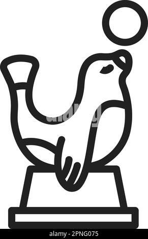 Sea Dog Performing icon vector image. Suitable for mobile apps, web apps and print media. Stock Vector