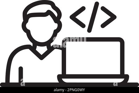 Software Developer icon vector image. Suitable for mobile apps, web apps and print media. Stock Vector