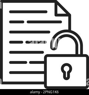 Unlock Documents icon vector image. Suitable for mobile apps, web apps and print media. Stock Vector