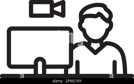 Video Call icon vector image. Suitable for mobile apps, web apps and print media. Stock Vector