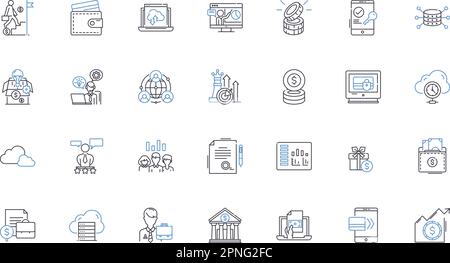 Thriftiness line icons collection. frugality, thrift, budgeting, resourcefulness, economy, conservation, austerity vector and linear illustration Stock Vector