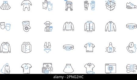 Trade precinct line icons collection. Vendors, Market, Commerce, Confluence, Pedestrianized, Transactions, Shopping vector and linear illustration Stock Vector