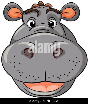hippopotamus face clipart images