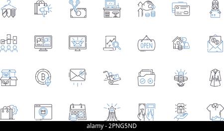 Amass and proceeds line icons collection. Accumulate, Benefit, Collected, Comeuppance, Consequences, Earnings, Gains vector and linear illustration Stock Vector