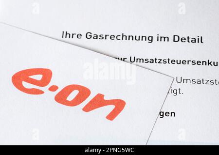 Symbolic image energy costs, Eon AG, gas bill in detail, gas contract ...