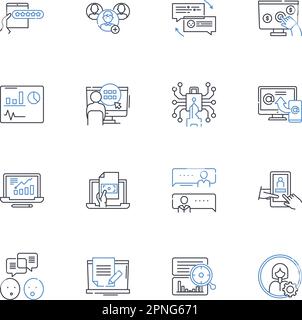 User strategy line icons collection. Engagement, Retention, Acquisition, Segmentation, Conversions, Loyalty, Advocacy vector and linear illustration Stock Vector
