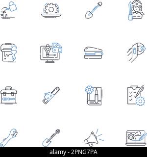 Geospatial analysis line icons collection. Cartography, GIS, Spatial, Mapping, Location, Geographic, Topography vector and linear illustration Stock Vector