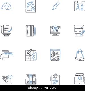 Inventive methodology line icons collection. Creativity, Innovation, Strategy, Problem-solving, Ingenuity, Resourcefulness, Imagination vector and Stock Vector