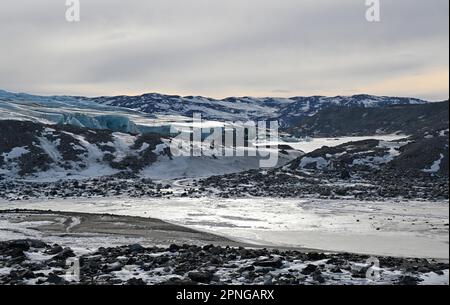 On the western border of the Greenland Ice Sheet near Kangerlussuaq, Greenland, Denmark, North America Stock Photo