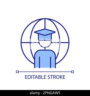 International student RGB color icon Stock Vector