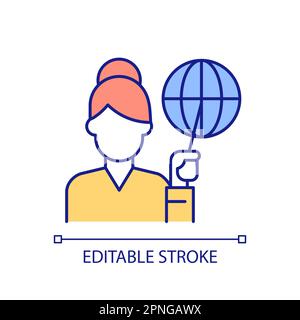 International teacher RGB color icon Stock Vector