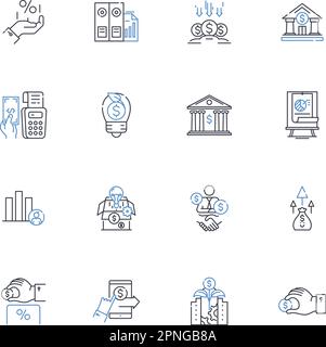 Merchant services line icons collection. Payment, Transactions, Processing, Point-of-sale, Credit, Debit, E-commerce vector and linear illustration Stock Vector