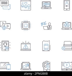 Bayesian Nerks line icons collection. Probabilistic, Machine Learning, Statistics, Artificial Intelligence, Algorithms, Optimization, Modeling vector Stock Vector