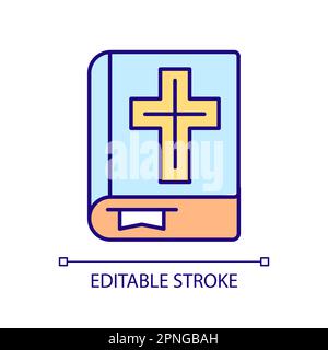 Holy bible of catholic Christians RGB color icon Stock Vector