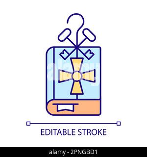 Assyrian holy bible RGB color icon Stock Vector
