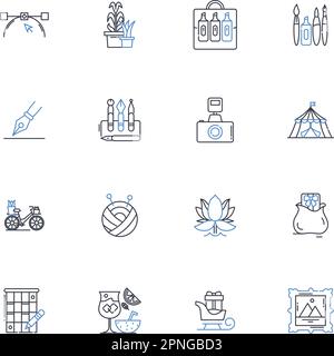 Trailblazing line icons collection. Pier, Innovative, Progressive, Visionary, Courageous, Revolutionary, Groundbreaking vector and linear illustration Stock Vector