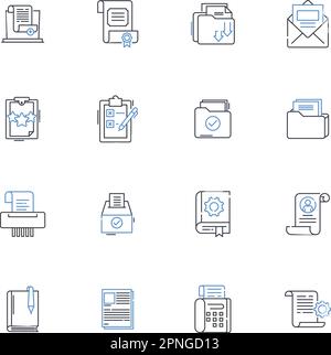 SEO optimization line icons collection. Keywords, Ranking, Optimization, Meta tags, Backlinks, Analytics, Content vector and linear illustration. Link Stock Vector